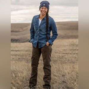 Dovetail Workwear Day Construct Pants Heavyweight Mid Rise Brown Canvas Size 16